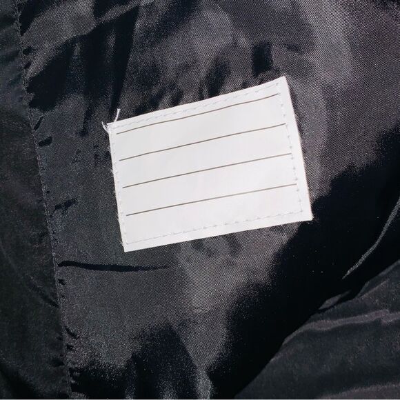 Black puffer coat jacket fur trim hood L 14 - Picture 8 of 9